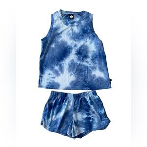 Pixie Lane Girls Soft Tie Dye Tank Top & Shorts Set  Blue Size 11/12